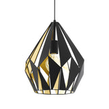 Hanglamp Carlton 1 - Industrieel Design - Zwart en Koper - Metalen Kap - E27 Fitting - Retro Hanglamp - Verstelbare Hoogte - Voor Woonkamer, Eetkamer of Kantoor - Stijlvolle Verlichting - Modern en Tijdloos Ontwerp