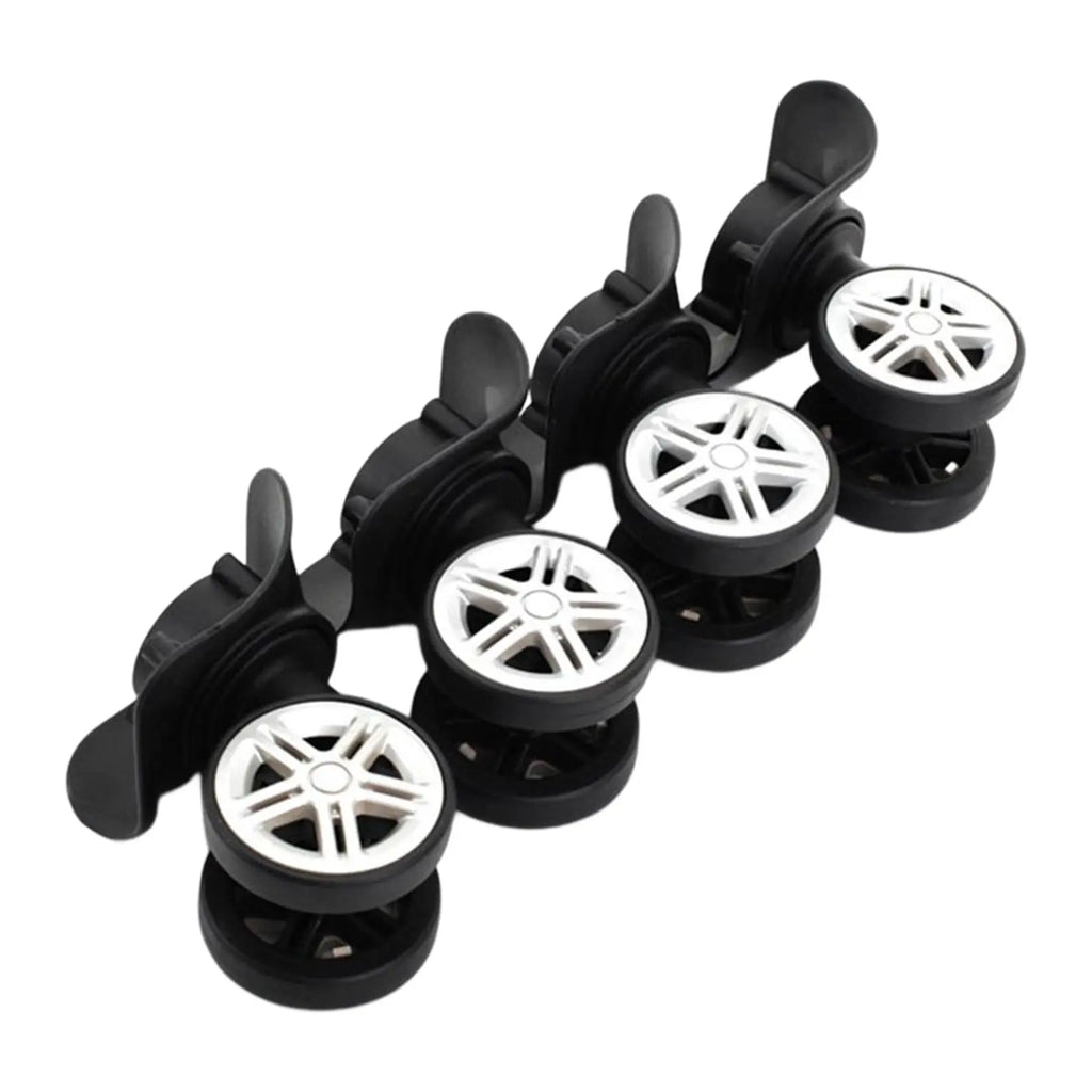 4 Stuks - Duurzame 360° Zwenkwielen - Geschikt voor Vervanging Bagage Koffer - Bagage Wielen - Trolley Rollers - Zwart