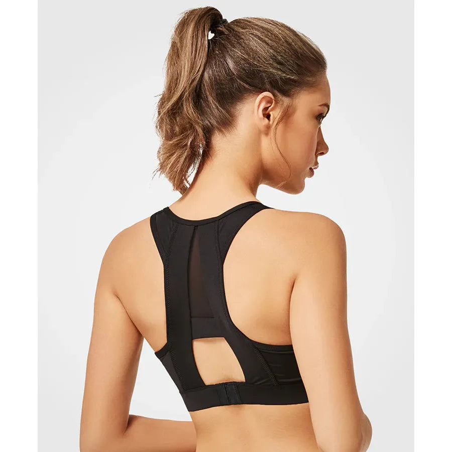 Yvette Shift Racerback Mesh - Maat XXL Gewatteerde Sportbeha - Ultiem Comfort voor High-Impact Sporten - Ademend, Warmteafvoerend & Zweetwerend - Speciaal Ontworpen voor Wandelen, Hardlopen en Workouts
