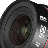 Meike Prime 50mm T2.1 Cine Lens - Ontworpen voor Super 35 Frame Cinema Camera's - Compatibel met BMPCC 6K - Uitstekende Beeldkwaliteit en Bokeh - Duurzaam en Betrouwbaar voor Professioneel Gebruik - Handmatige Focus voor Precieze Controle