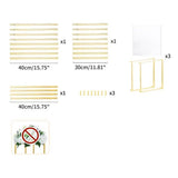 Set van 3 Goudkleurige Metalen Bloemenvazen - Geometrische Design - Verschillende Hoogtes 40/60/80 cm - Stabiel & Elegante Tafeldecoratie voor Bruiloften & Evenementen