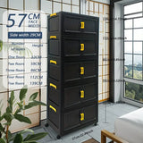 57 cm Brede 4-Laags Zwarte Versterkte Kunststof Lade Opbergkast – Ruimtebesparende Organizer voor Kleding, Speelgoed en Huishoudartikelen