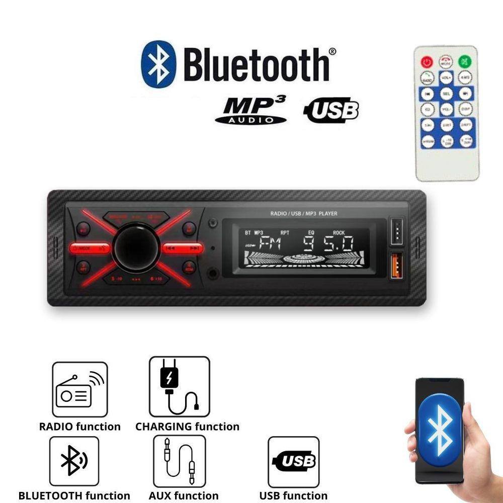 Multifunctioneel Automobiel Radiosysteem - Universele Auto Radio  - Met Bluetooth - USB - MP3 Speler - Inclusief Afstandsbediening - Voor Elke Auto