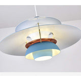 Moderne Scandinavische Hanglamp Ø30 cm – Aluminium Kleurverloop Blauw – E27 LED Plafondlamp voor Eetkamer, Woonkamer of Slaapkamer – In Hoogte Verstelbare Design Hanglamp – Elegante Kegelvormige Lamp voor Tafel of Keuken