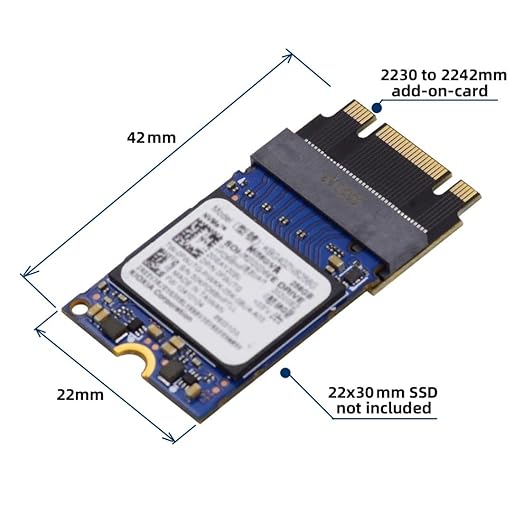 CY M.2 2230 naar 2242 Uitbreidingsadapter - NGFF B+M Key NVME M Key - Voor 2230mm SSD - Ideaal voor ThinkPad X270, X280, T470, T480, L480, T580 Series - Verhoog Uw SSD Capaciteit Eenvoudig en Efficiënt