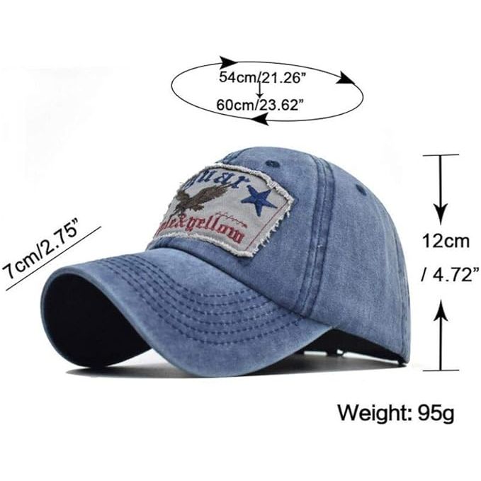 Casual Retro Pet - Baseball Cap – Verstelbare Cowboy Pet – 100% Gewassen Katoen – Ademende Sportpet Met Adelaar Borduursel – Geschikt Voor Golf, Vissen, Hardlopen En Outdoor Activiteiten