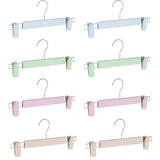 8 Stuks - Verstelbare Broek- en Rokhangers - Sterke Kunststof - Ideaal voor Kledingkast Organisatie - Kreukvrij en Duurzaam Design -  Set van 8 in Roze, Blauw, Groen, Kaki