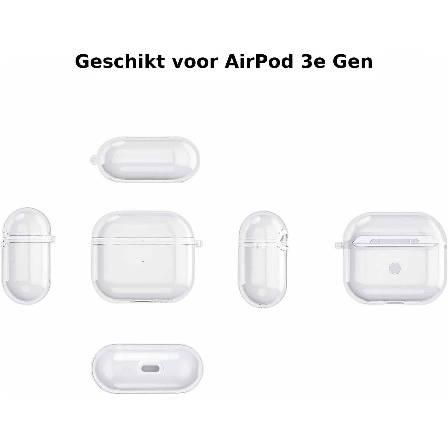 Transparant TPU Hoesje voor AirPods 3e Generatie - Bescherming tegen Krassen, Stoten en Vuil - Perfecte Pasvorm - Hoogwaardig Siliconenmateriaal - Gemakkelijk te Bevestigen en Verwijderen - Behoudt Slank Ontwerp