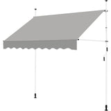 Handmatig Verstelbare Zonnescherm – Retracteerbare Banne Voor Balkon, Terras, Café – Telescopische Stangen Met Verstelbare Hoogte Van 210 Tot 300 cm – Zonwering Met Manivelle – Waterafstotend Polyester – 250 cm – Lichtgrijs