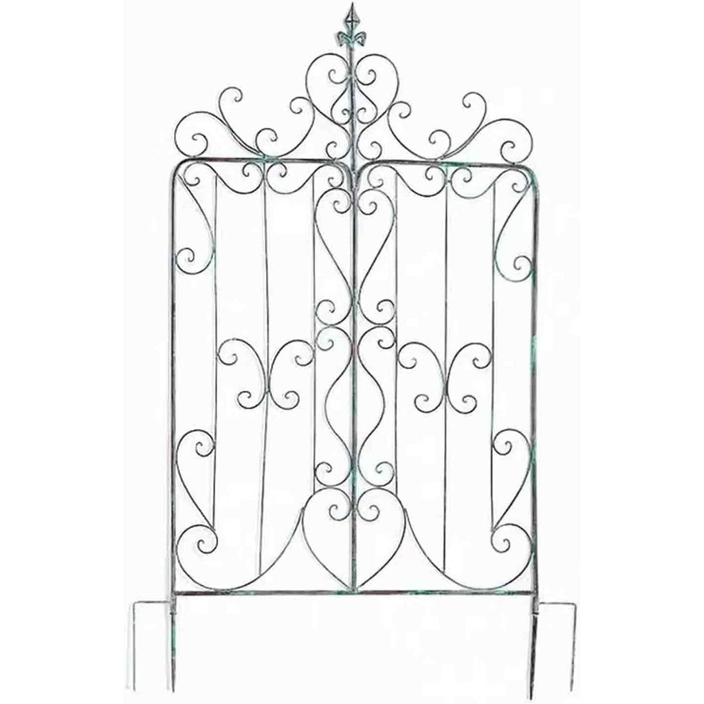 Sierlijke Tuinboog 145cm Hoog – Vintage Klimboog Van Gietijzer Voor Klimplanten &amp; Bloemen – Decoratieve Smeedijzeren Tuinpoort – Groene Retro Boog Met Dubbele Grondverankering – Boogrek Voor Ranken – 145cm Breed Tuindecoratie