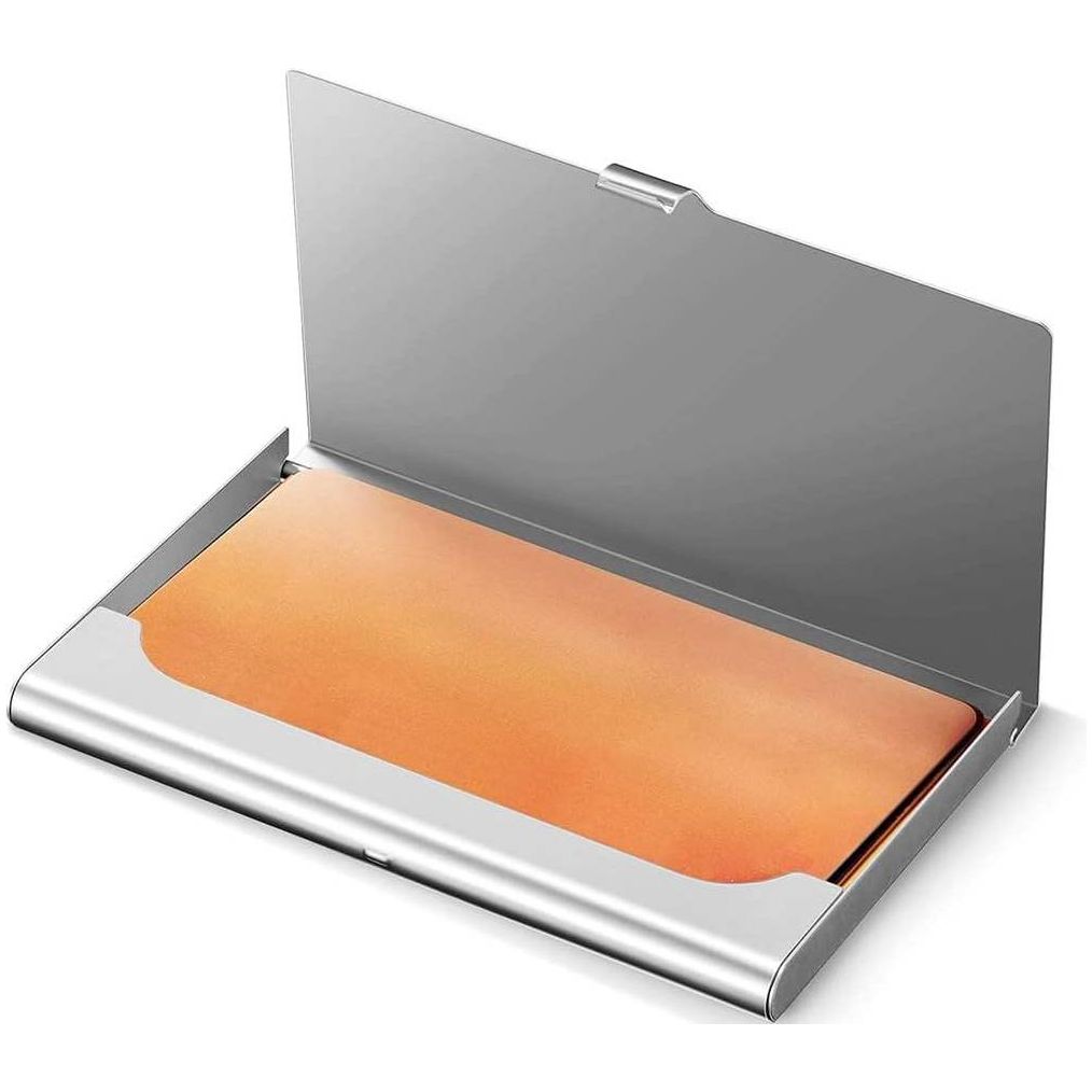 3 Delige Set RVS Visitekaarthouders - Stijlvolle en Robuuste Roestvrijstalen Visitekaarthouders Set – Professionele Uitstraling voor Zakenlieden en Ondernemers – Compacte en Draagbare Business Card Cases in Zwart, Goud, Zilver – Ruimte voor 13 Kaarten