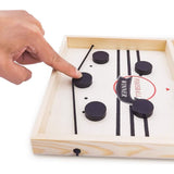 Snel Slingeren Puck Bordspel - Hockey Game - Tafel Desktop Strijd Houten IJshockey Winaar Bord Tafelspel Ouder-kind Interactief Speelgoed voor Kinderen Kids - Spannend Slingeren Puck Bordspel voor Familieplezier met Kinderen