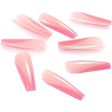 Hot Pink French Press on Nails - Designer Fake Nagels voor een Stijlvolle Look - Langdurige Coffin Acryl Nagels (Glanzend) - 24 Stuks