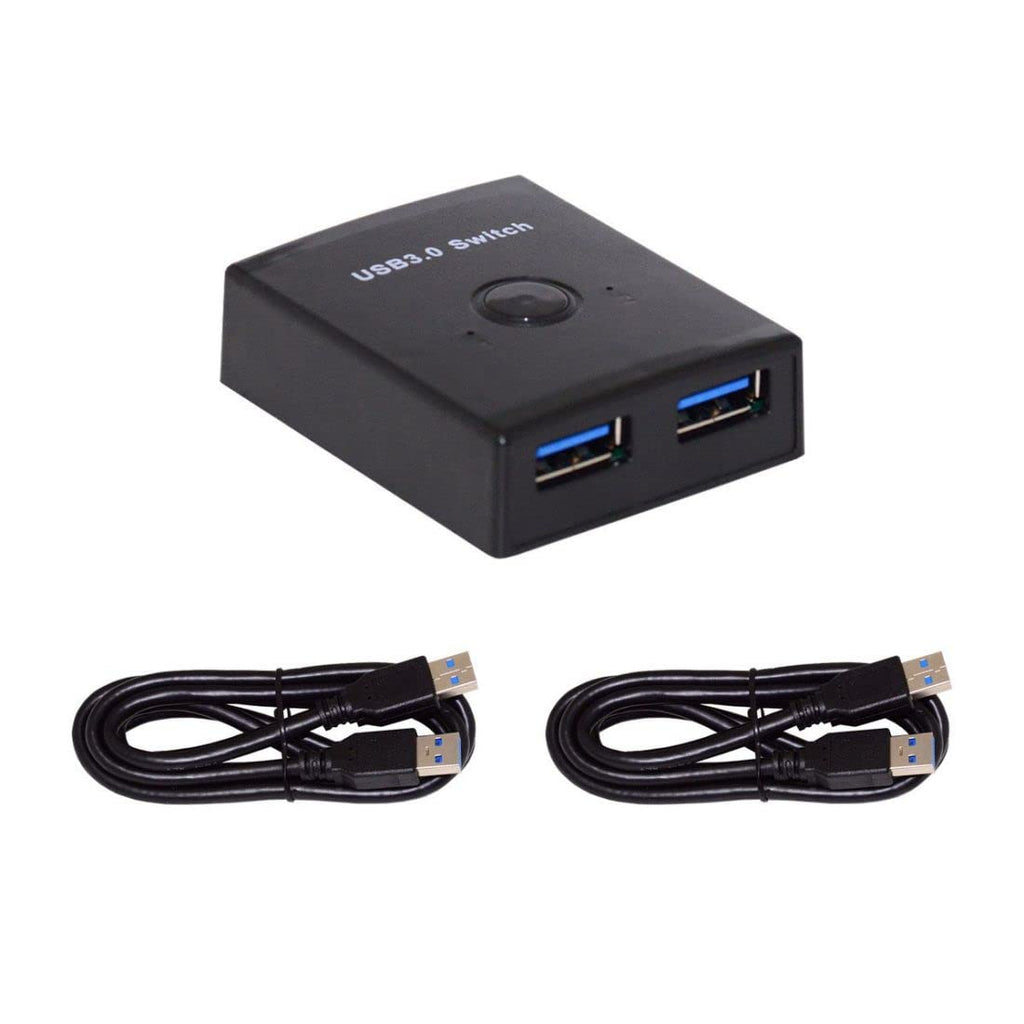 USB 3.0 Bidirectionele Schakelaar Selector - 2 naar 1 PC's Delen of 1 naar 2 Hub voor Toetsenbord, Muis, Scanner, Printer - Efficiënt en Gebruiksvriendelijk