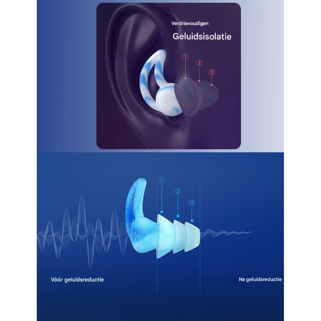 3 Delige - Herbruikbare Siliconen Oordopjes voor Slapen - Geluiddemping tot 33dB - Inclusief Memory Foam Oordopjes (37dB) - Aluminium Opbergcase en Hennep Cadeautasje - Voor Slapen, Reizen, Zwemmen en Werk