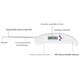 Digitale Vleesthermometer met Kalibratiefunctie – Direct Afleesbare Food Thermometer met RVS Sonde, Inklapbaar Ontwerp &amp; ABS Behuizing – Snelle Temperatuurmeting van -50°C tot 300°C voor BBQ, Bakken, Frituren &amp; Koken (Wit)