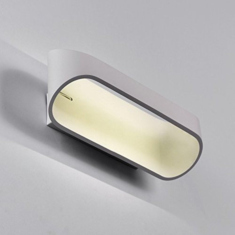 Moderne Wandlamp - 5W LED Wandlamp Voor Binnen - Dimbaar - Inclusief Warm Licht LED Lamp - Aluminium Behuizing - Sfeerverlichting Voor Slaapkamer, Hal, Studio, Gang - 220V - Witte Kleur - Energiezuinig Design