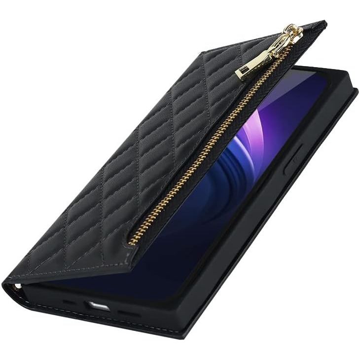 Mobiel Draagbare Telefoon Ketting Hoesje - voor iPhone 13 Mini - Mobiel Hoesje met Band voor iPhone 13 - Flip Lederen Geruit Portemonneehoesje - Met 2 Kaartsleuven en Magnetische Sluiting - Beschermhoes voor iPhone 13 Mini - Reis Hoesje Accessoire