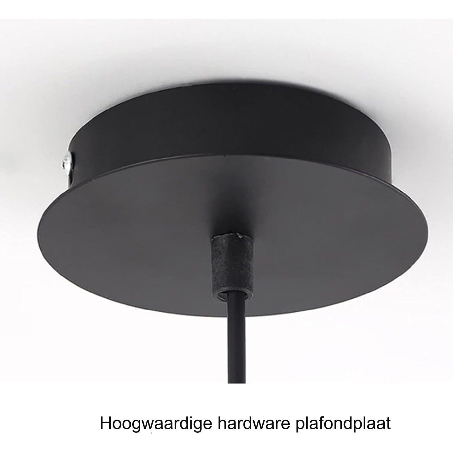 Nordic Modern Retro Luxe Hanglamp - Vintage Industriële E27 Edison Fitting - Enkelvoudige Kop - Keuken Eiland Cafe Pendelverlichting - Zwart - Diameter 35 cm - Voor Woonkamer, Slaapkamer, Kantoor - Scandinavisch Design