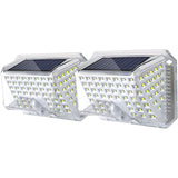 2 Stuks - Solar Wandlampen - Buiten Bewegingssensor - Waterdichte 90 LED Beveiligingslampen - Draadloze Verlichting - 3 Optionele Modi - Zonne-energie Lampen Padverlichting - Hekverlichting Duurzame Buitenlampen