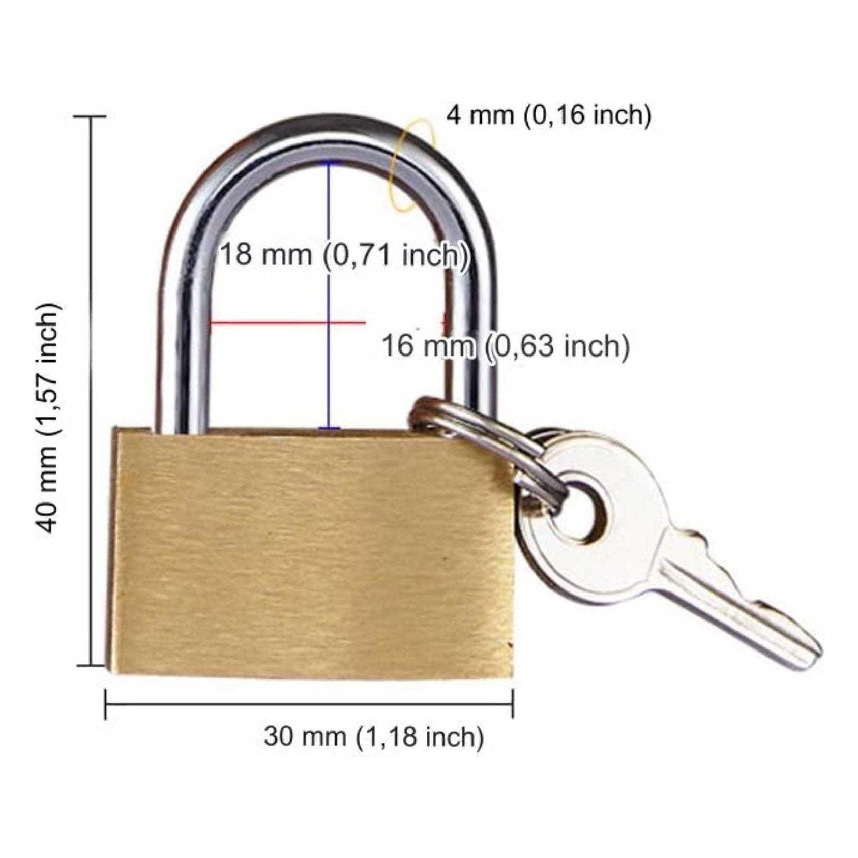 2 Stuks - Premium Set Robuuste Hangsloten van 4cm met Sleutel - Weerbestendig, Veilig en Duurzaam - Perfect voor Koffers, Kasten, Kluisjes, Gereedschapskisten - Uitstekende Beveiliging voor Thuis en Onderweg
