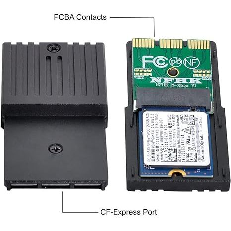 Xiwai CF-Express Type-B naar M.2 NVMe 2230 M-Key Adapter CFE - Uitbreidingskaart voor Xbox Series X&S - Compatibel met Western Digital CH SN530 SSD - Hoge Kwaliteit PCIe4.0 Gen4x2 - Perfect voor Gaming en Gegevensopslag