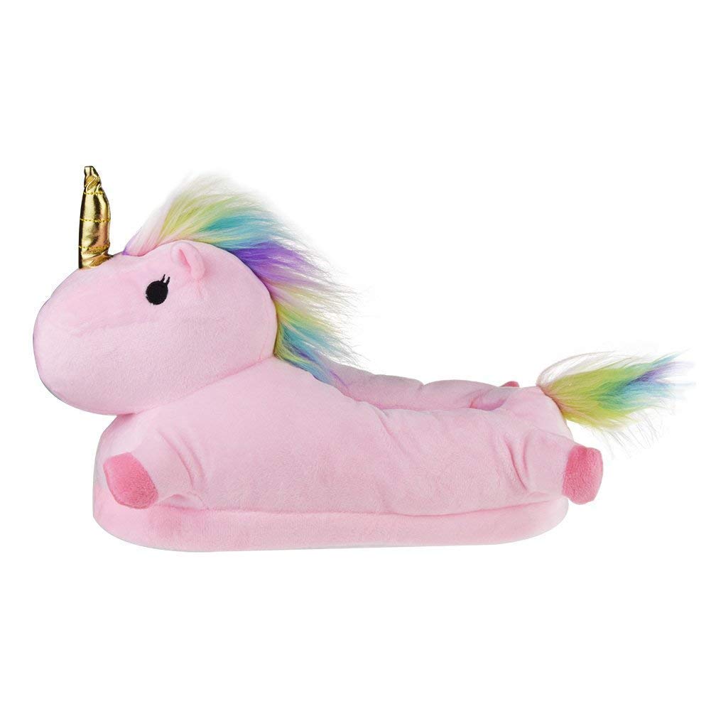 Unicorn Pluche Pantoffels - Eenhoorn Pantoffels - Fluffy Plush Warme Comfortabele Lounge Schoenen - Eenhoorn Pantoffels voor Kinderen (Maat S 20 cm) - Roze
