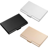 3 Delige Set RVS Visitekaarthouders - Stijlvolle en Robuuste Roestvrijstalen Visitekaarthouders Set – Professionele Uitstraling voor Zakenlieden en Ondernemers – Compacte en Draagbare Business Card Cases in Zwart, Goud, Zilver – Ruimte voor 13 Kaarten
