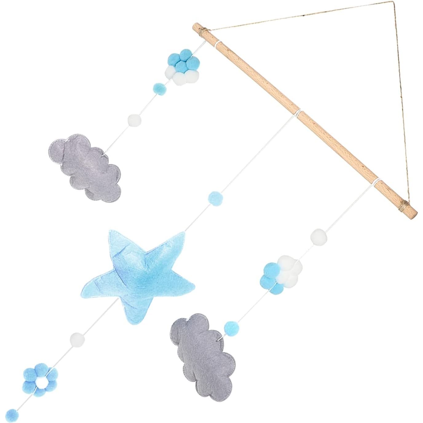Muurhanger voor Kinderkamer - Ster & Wolk Decoratie - Fotolijst Collage - Perfect voor Babykamer, Kinderkamer, Slaapkamer - Blauw Huis Ornament - Lichtblauw