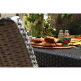 Keter Melody Tuintafel Rechthoekig – Kunststof Eettafel voor Buiten – Rattanlook – Onderhoudsarm & Weerbestendig – 160x94x74,5 cm – 6-Persoons – Bruin – Outdoor Loungen & Dineren