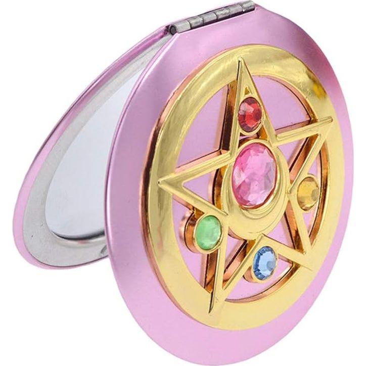 Draagbare Cosmetische Spiegel-Sailor Moon-Memory-Serie-Kristallen-Ster-Design - Dubbelzijdige-Compacte-Make-up Spiegel - Roze