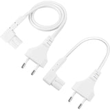 Sonos Play Voedingskabel Set – 2 Stuks (0,35 m &amp; 0,5 m) – Compatibel met Sonos Play:1, One &amp; One SL – 90° Haakse Stekker – 2A/250V – PVC Kabel met Zuiver Koper – UL-gecertificeerd – Ideaal voor Audio, Video &amp; Kleine Apparaten – Wit