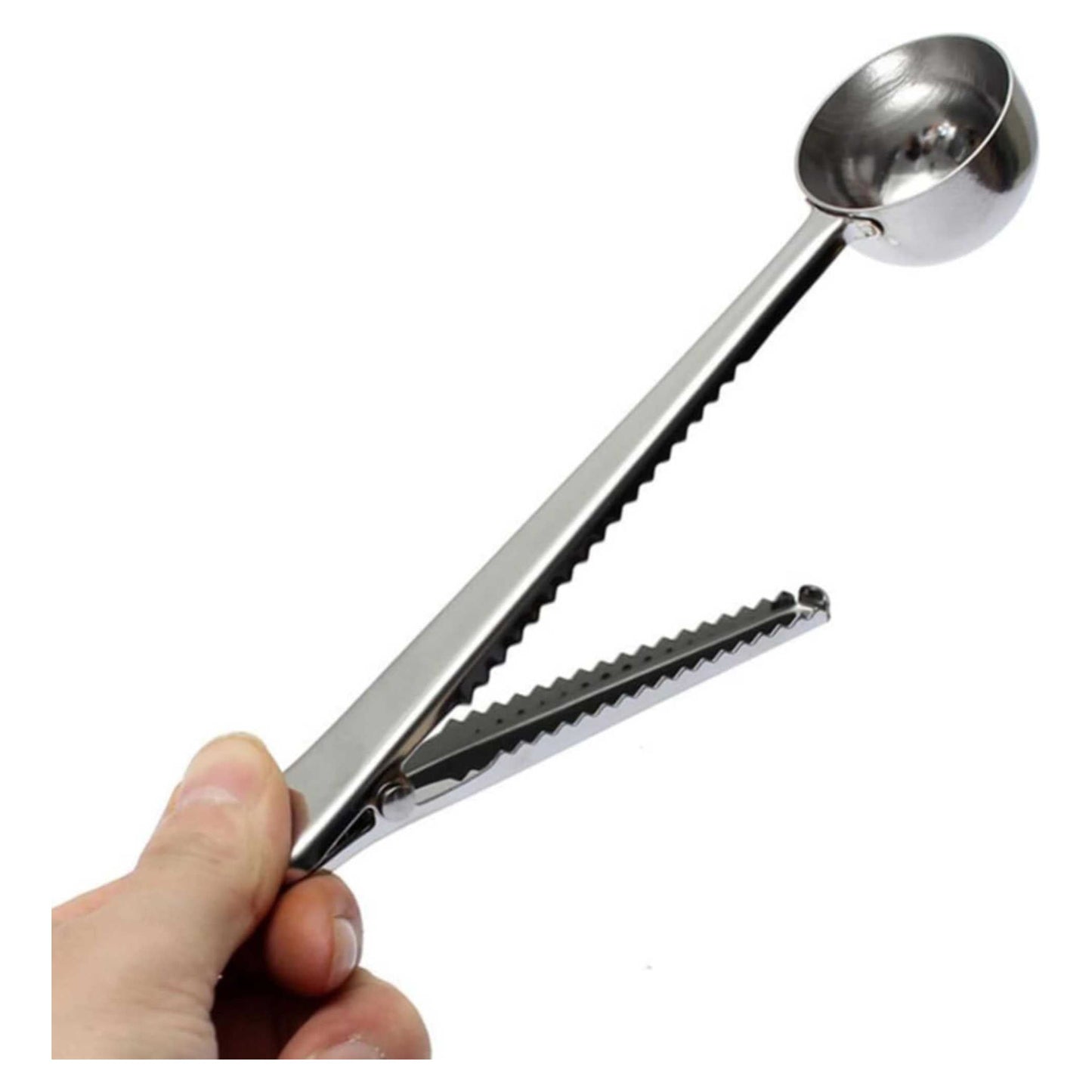 Koffieschepje van 7 Inch met Zakclip, Zilveren Koffieschepje in SUS 304, Koffieaccessoire Koffielepel voor Meten, Afsluiten, Koffiemaatschepje voor Koffiebonen, Melkpoeder