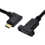 90 Graden Haakse USB-C USB 3.1 Type C Mannelijk naar Vrouwelijk Verlengdatakabel - 30 cm