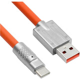 USB-A naar USB-C Vloeibare Siliconen Datakabel - 120W Snelladen, Ultra-Zacht, Duurzaam en Flexibel - Oranje, 2 Meter