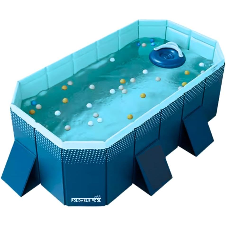 Opvouwbaar zwembad 180x110x50 cm – 600L kinder- en hondenbad – draagbaar PVC bad met antislip bodem – plonsbad voor tuin en terras – kindvriendelijk & huisdiervriendelijk – compact op te bergen – stevig inklapbaar zwembad – makkelijk te reinigen