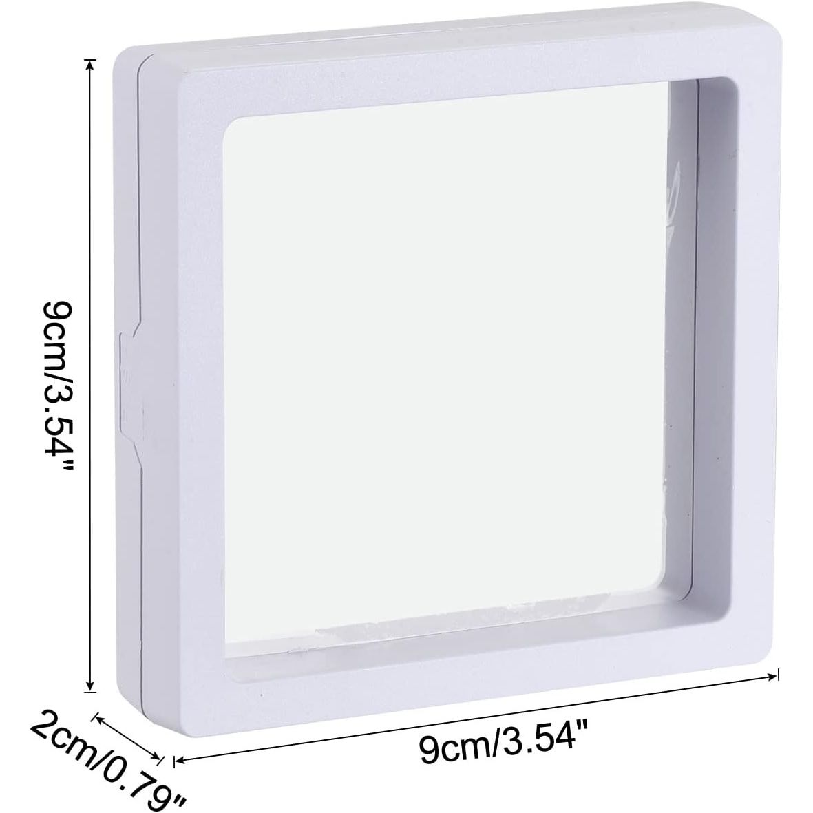 9 Stuks - 3D Sieraden Display Box - Witte Vierkante Zwevende Displayhouder - 9 x 9 x 2 cm - Geschikt voor Ringen, Kettingen, Armbanden, Munten en Meer