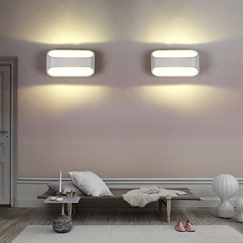 Moderne Wandlamp - 5W LED Wandlamp Voor Binnen - Dimbaar - Inclusief Warm Licht LED Lamp - Aluminium Behuizing - Sfeerverlichting Voor Slaapkamer, Hal, Studio, Gang - 220V - Witte Kleur - Energiezuinig Design