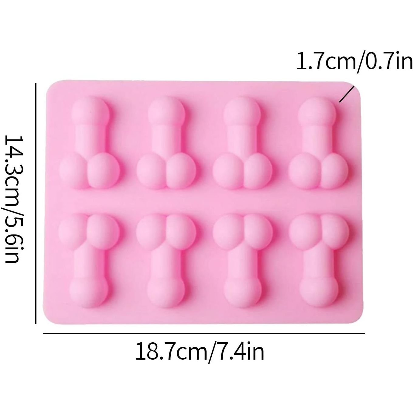 Grappige Siliconen Penis IJsblokjesvorm - Creatieve Siliconen Vorm - Bachelorette Feest Siliconen Mal - Vrijgezellenfeest Siliconen Mal Voor IJsblokjes, Zeep, Chocolade En Cake - Herbruikbare Siliconen IJsblokjesvorm