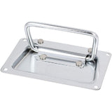 Heavy Duty Inbouw Handgreep – Rechthoekig – Metaal – 132 x 80 mm – Verzinkte Toolbox Greep – Zilver – Voor Aluminium Koffer, Gereedschapskist, Deur of Lade – 4 Gats Bevestiging – Zonder Schroeven