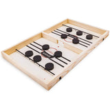 Snel Slingeren Puck Bordspel - Hockey Game - Tafel Desktop Strijd Houten IJshockey Winaar Bord Tafelspel Ouder-kind Interactief Speelgoed voor Kinderen Kids - Spannend Slingeren Puck Bordspel voor Familieplezier met Kinderen