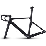 700C Carbon Road Bike Frame – 49 cm – Schijfrem – Volledige Interne Kabelgeleiding – Inclusief Carbon Vork, Zadelpen, Doorlopende As en Geïntegreerd Stuur – Voor BB86 Bracket & 142×12 mm Achteras