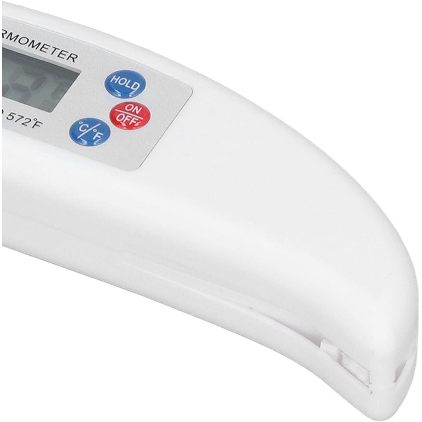 Digitale Vleesthermometer met Kalibratiefunctie – Direct Afleesbare Food Thermometer met RVS Sonde, Inklapbaar Ontwerp & ABS Behuizing – Snelle Temperatuurmeting van -50°C tot 300°C voor BBQ, Bakken, Frituren & Koken (Wit)