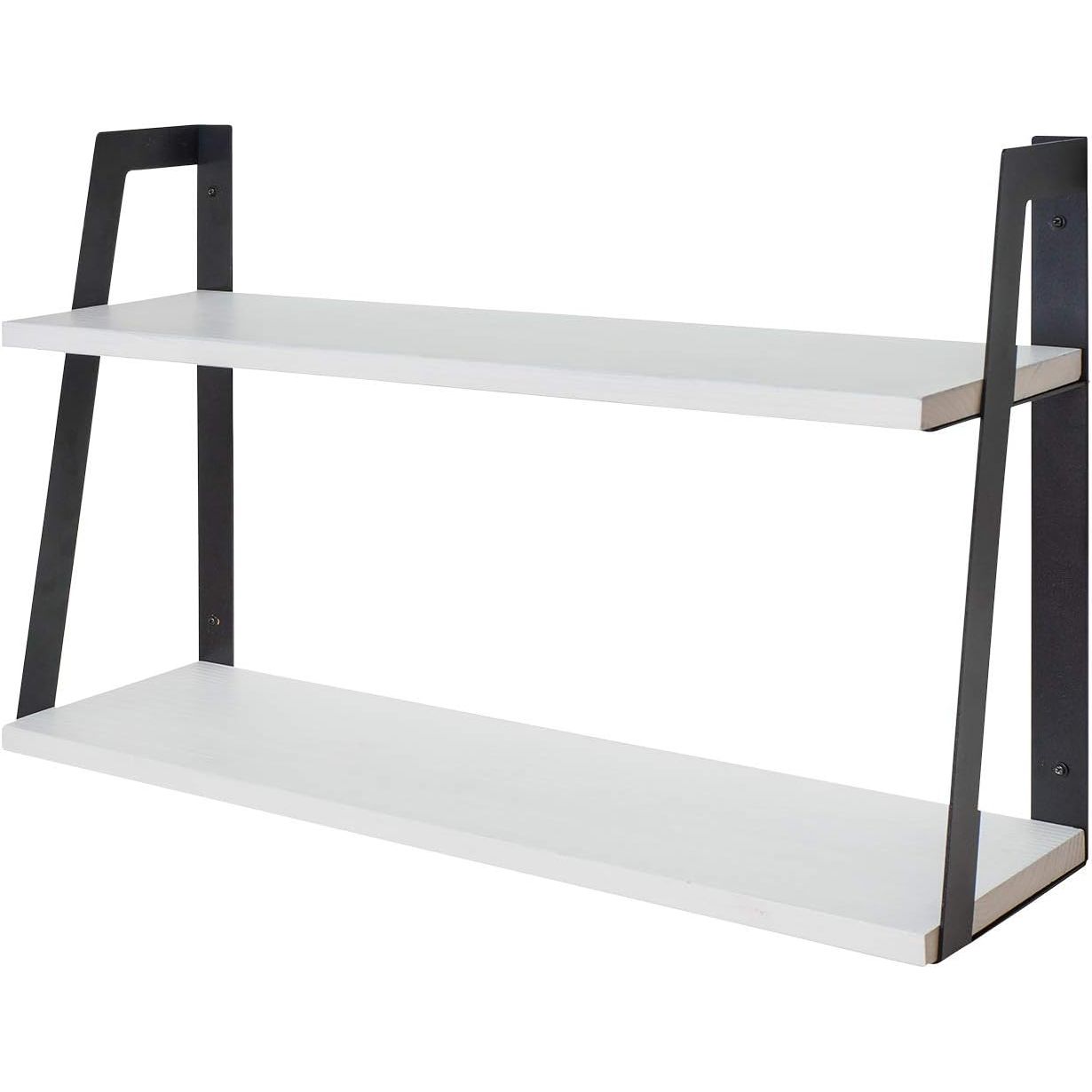 Rustieke Houten Zwevende Planken - Hangende Boekenkast - Muur Kast - Modern - 20 kg Capaciteit - Industriële Muurdecoratie - Witte Hangende Planken voor Keuken en Woonkamer - Muuropslag - Inclusief Bevestigingsmateriaal
