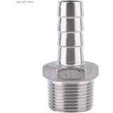 Roestvrij Stalen Slangkoppeling (3/4 x 15 mm) - Hoogwaardige RVS SS304 Mannelijke Draad Buiskoppeling Staaf Slang Achteraansluiting BSP 1/8 Inch ~ 3/4 Inch Barb Plug Adapter voor Luchtlijnen - Duurzame Verbinding voor Luchtsystemen en Toepassingen