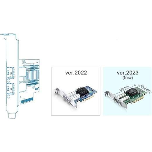 ipolex 10Gb PCI Express Netwerkkaart - Intel X520-DA2 82599ES Chipset - Dual SFP+ Poorten - 10Gbps Snelheid - PCI-E x8 en x16 Compatibel - Geschikt voor Windows, Linux, VMware