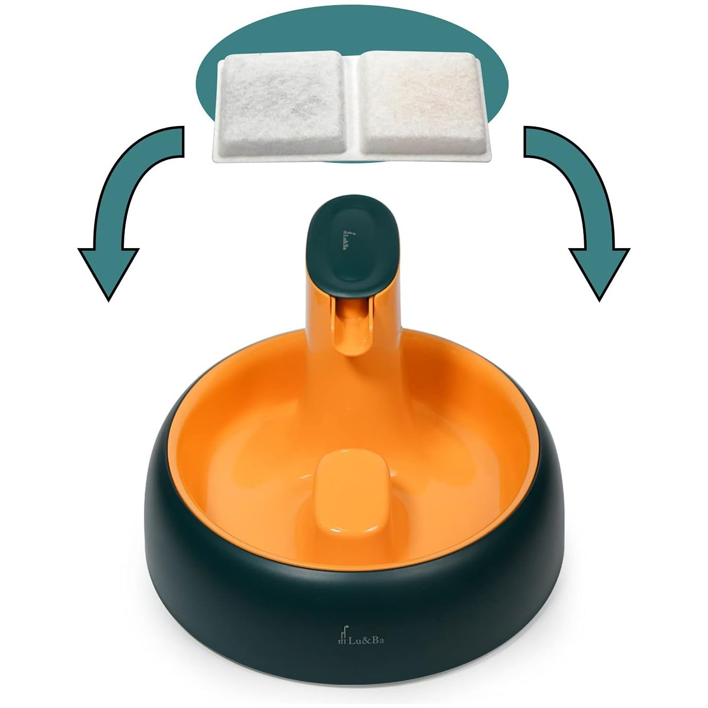 Vervangende Filters en Slangen voor Lu&Ba Kattenfontein - Premium Actieve Koolstoffilters - Set van 8 Filters, 2 Sponzen, 2 Slangen