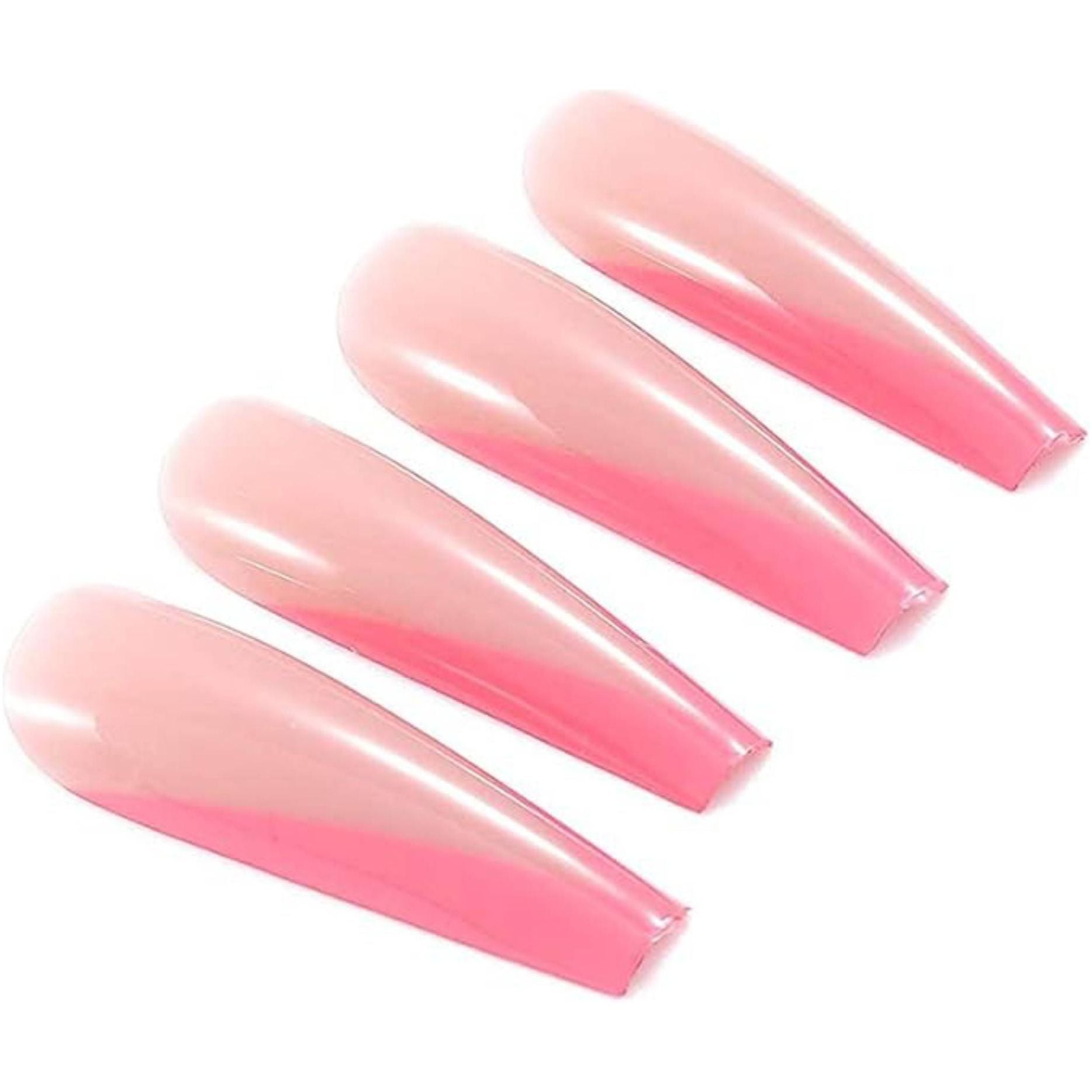 Hot Pink French Press on Nails - Designer Fake Nagels voor een Stijlvolle Look - Langdurige Coffin Acryl Nagels (Glanzend) - 24 Stuks