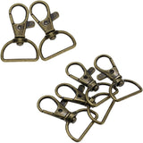 30 Stuks - Bronzen Carabiner Sleutelringen - Set van 30 - Draaibare D-ring Karabijnhaken - Metaal - Ideaal voor DIY Projecten en Accessoires