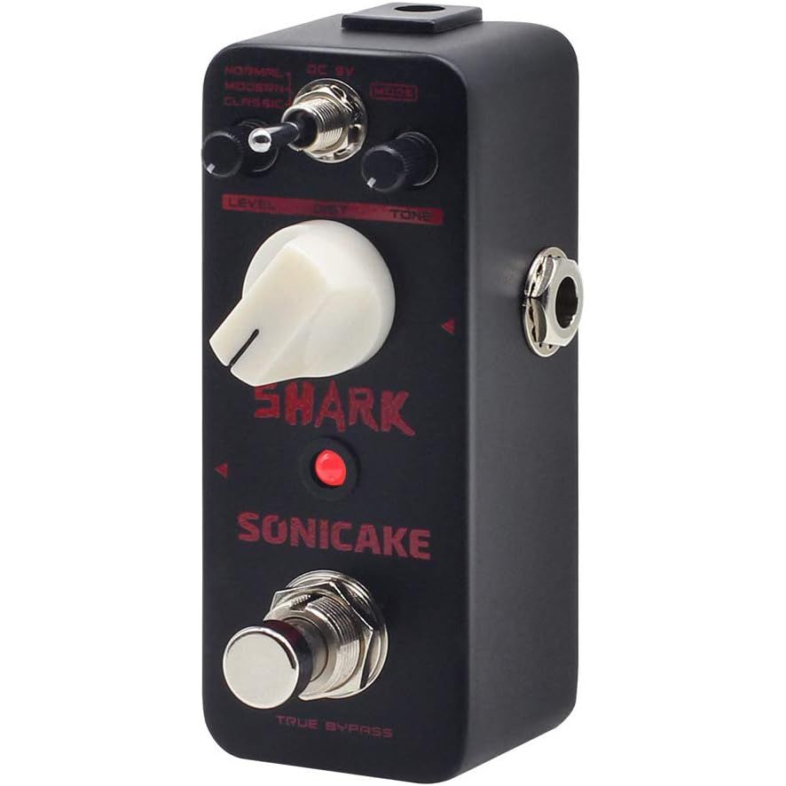 SHARK - Distortion Gitaar Effecten Pedaal - Klassieke Britse Stack Crunch & High Gain - True Bypass - 9V Voeding